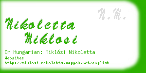 nikoletta miklosi business card